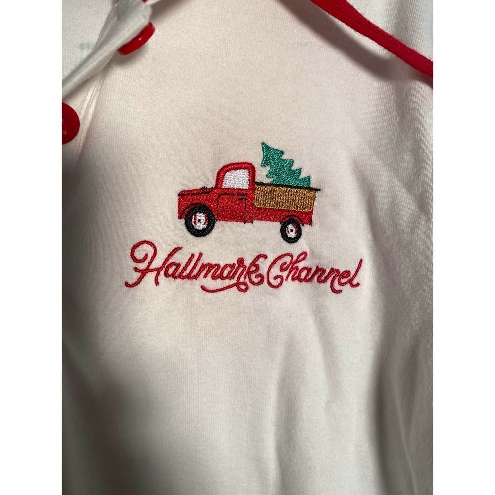 Hallmark channel movie watching red and white hoodie/Christmas/size small￼